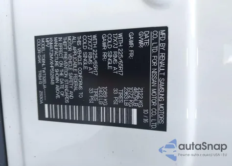 2017 Nissan Rogue Sv z USA, uszkodzony, nr VIN KNMAT2MVXHP512848